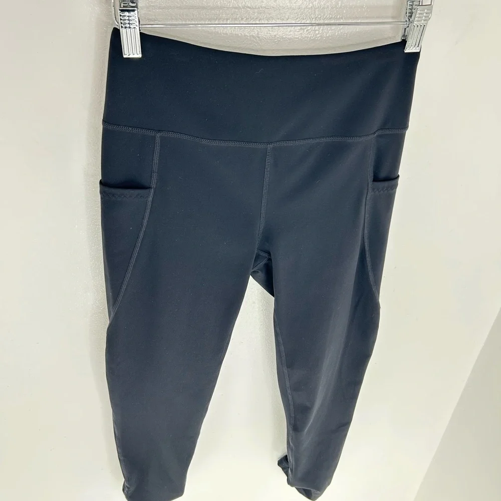 Free People FP Movement‎ Leggings Womens Small Black Yoga Pockets Travel 24x23.5